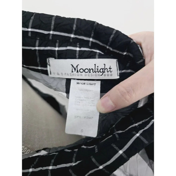 Moonlight Y&S Fashion Buffalo Plaid Checkered Gingham Oversized Crinkle Blouse S - Picture 11 of 11